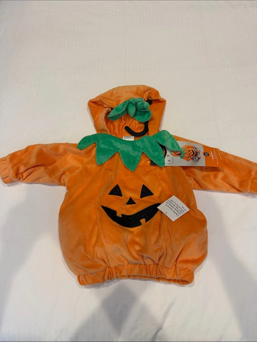 💚🎃 NWT Baby Pumpkin Halloween Costume Pullover - Hoody - 6-12 Months - Infant 🎃💚